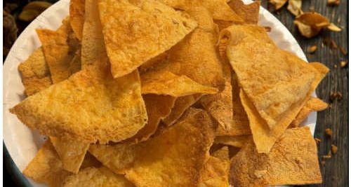 red lentil chips ready to eat!