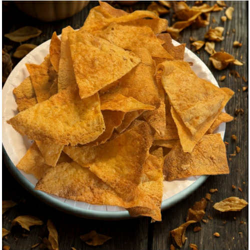 red lentil chips ready to eat!